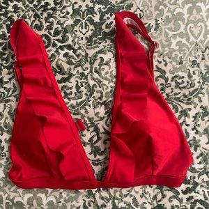 Red Ruffle Bikini Top